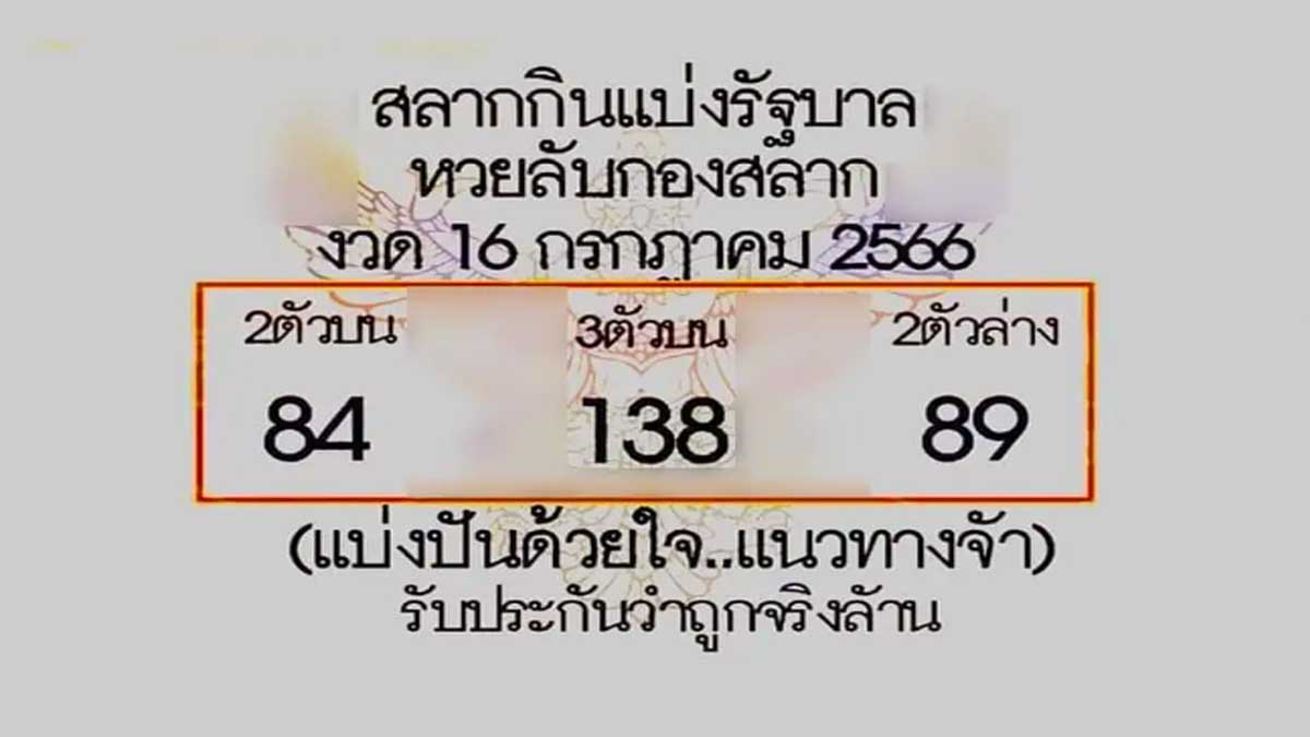 หวยลับงวดนี้ชี้เป้าแนวทางรวย 16-7-66