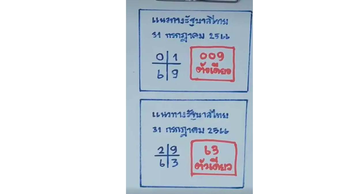 หวยเฮียนันงวด วันที่ 31 กรกฎาคม 2566