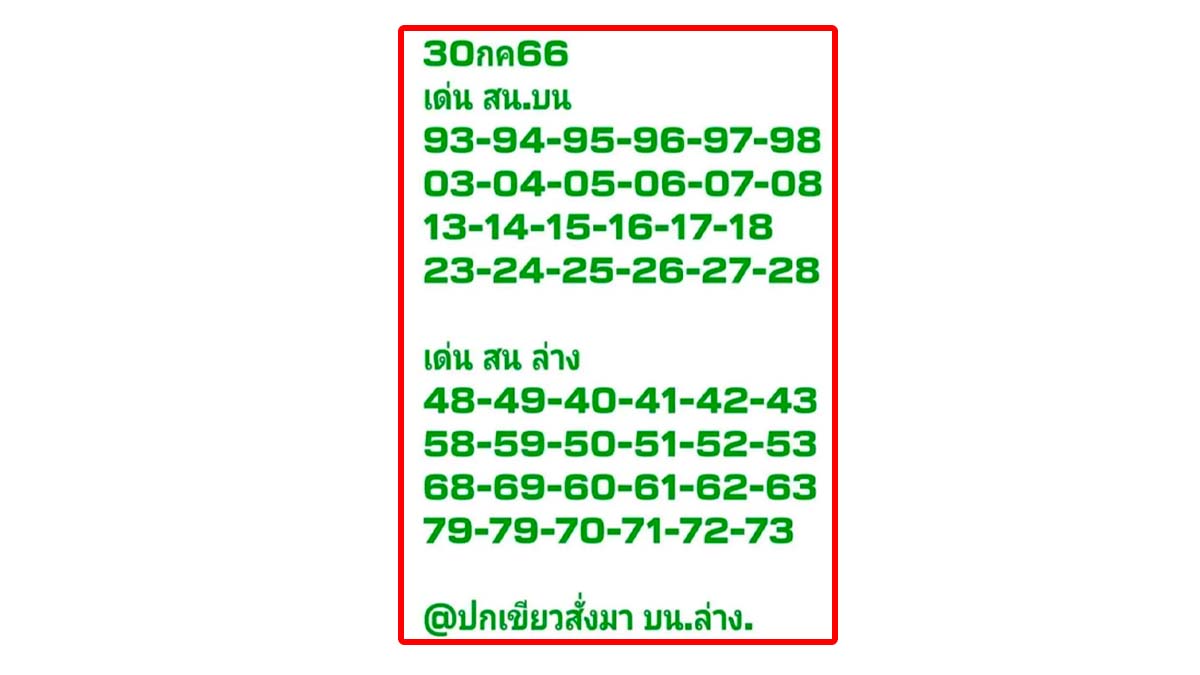 หวยใบเขียวงวดวันที่ 31 กรกฎาคม 2566