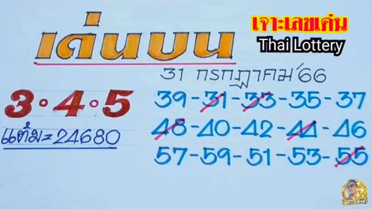 เจาะเลขเด่นงวดวันที่ 31 กรกฎาคม 2566