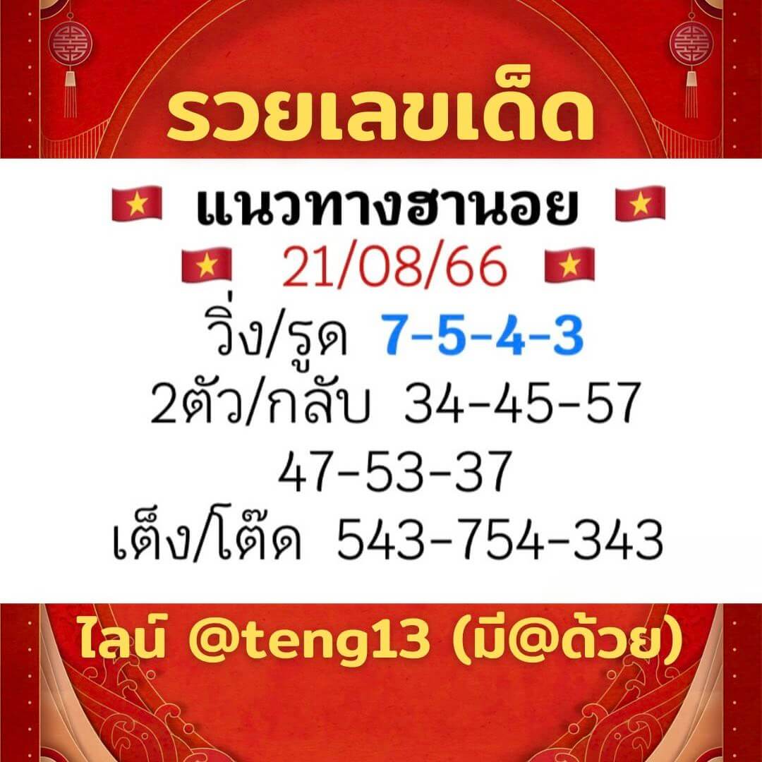 หวยฮานอย21-8-66-ชุด9