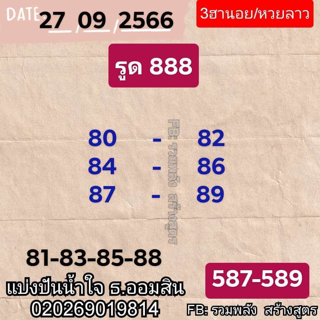 หวยฮานอย 26-9-66 ชุด6