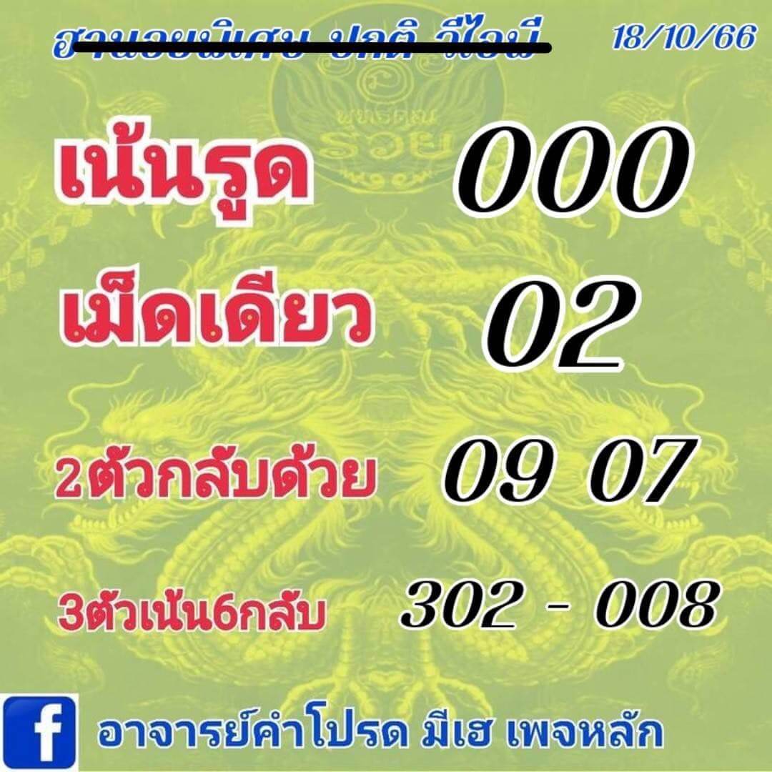 หวยฮานอย 18-10-66 ชุด2