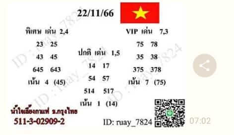 หวยฮานอย 22-11-66 ชุด5