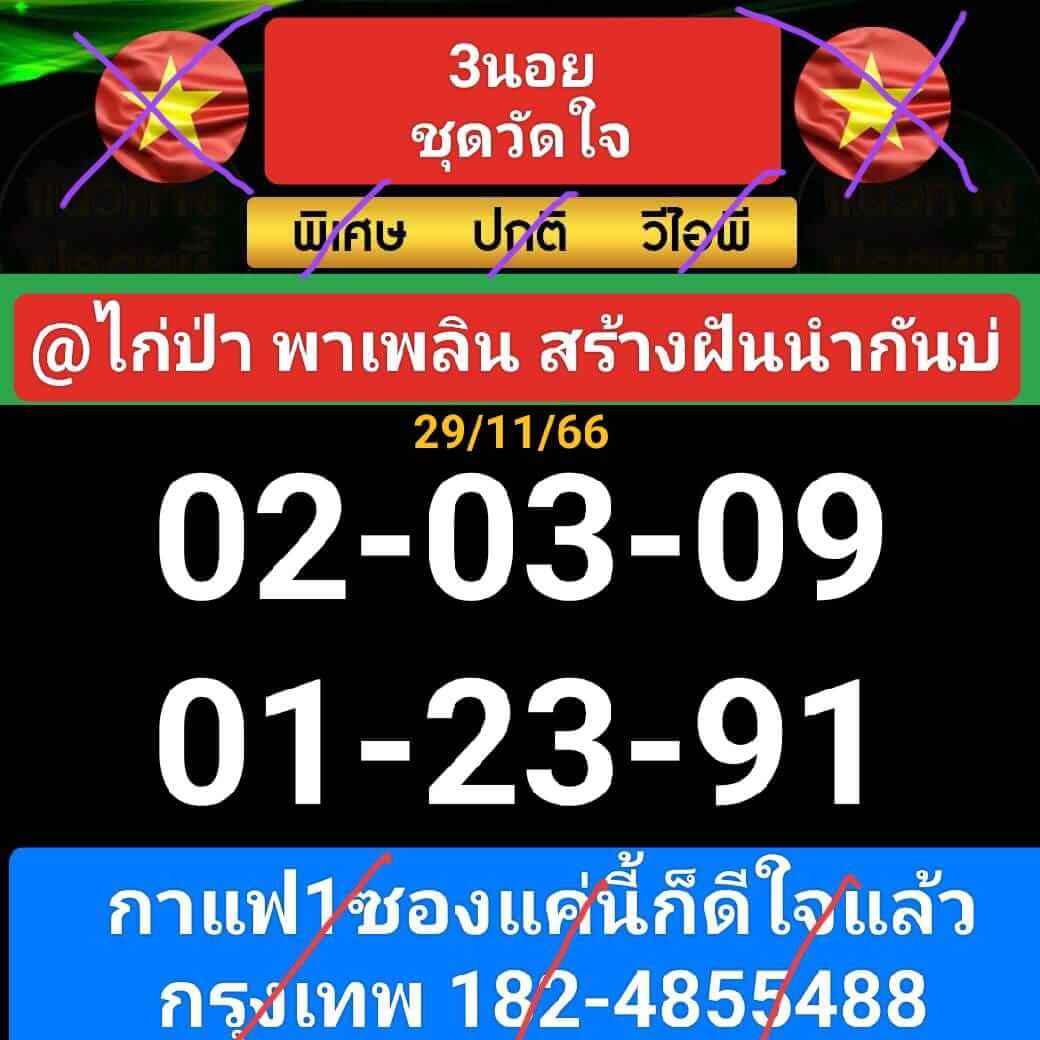 หวยฮานอย 29-11-66 ชุด4