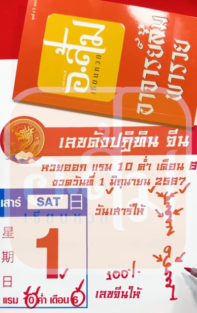 เลขเด็ดปฏิทินจีน ‘อ.ส้ม พารวย’ งวด 1 มิถุนายน 2567