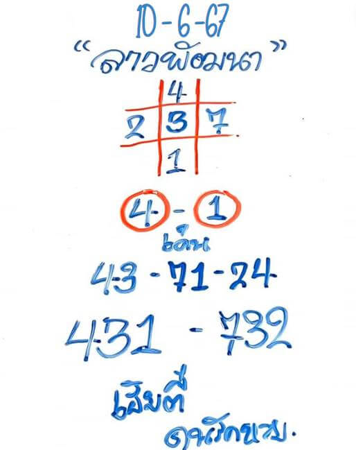 หวยลาว 10-6-67 ชุด7