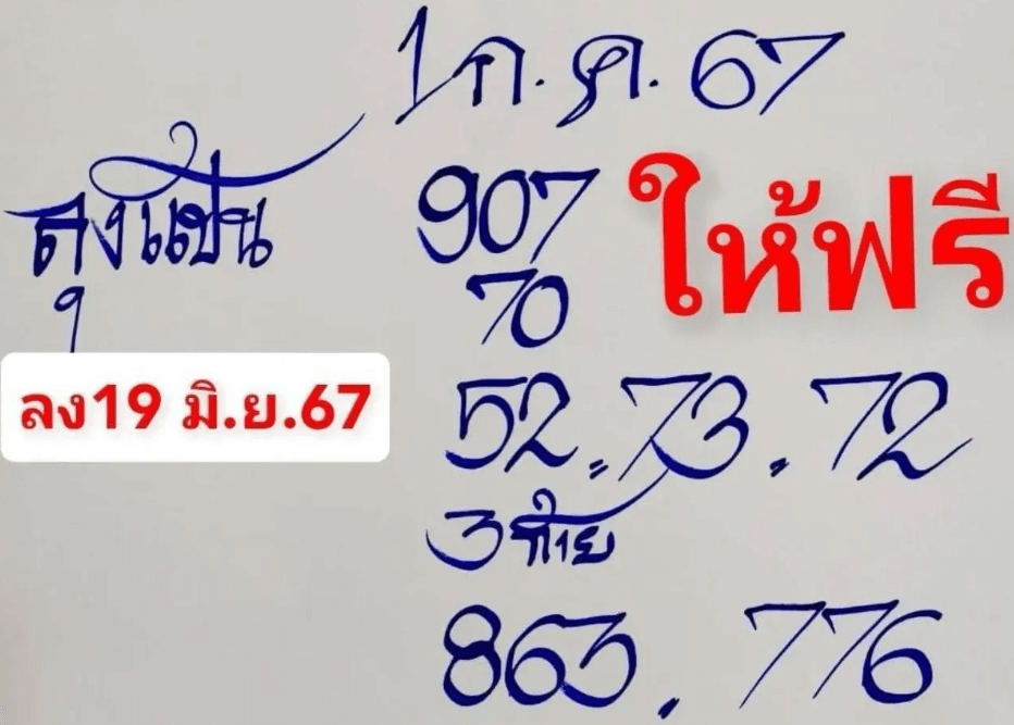 เลขเด็ดลุงแป้น งวด 1 กรกฎาคม 2567