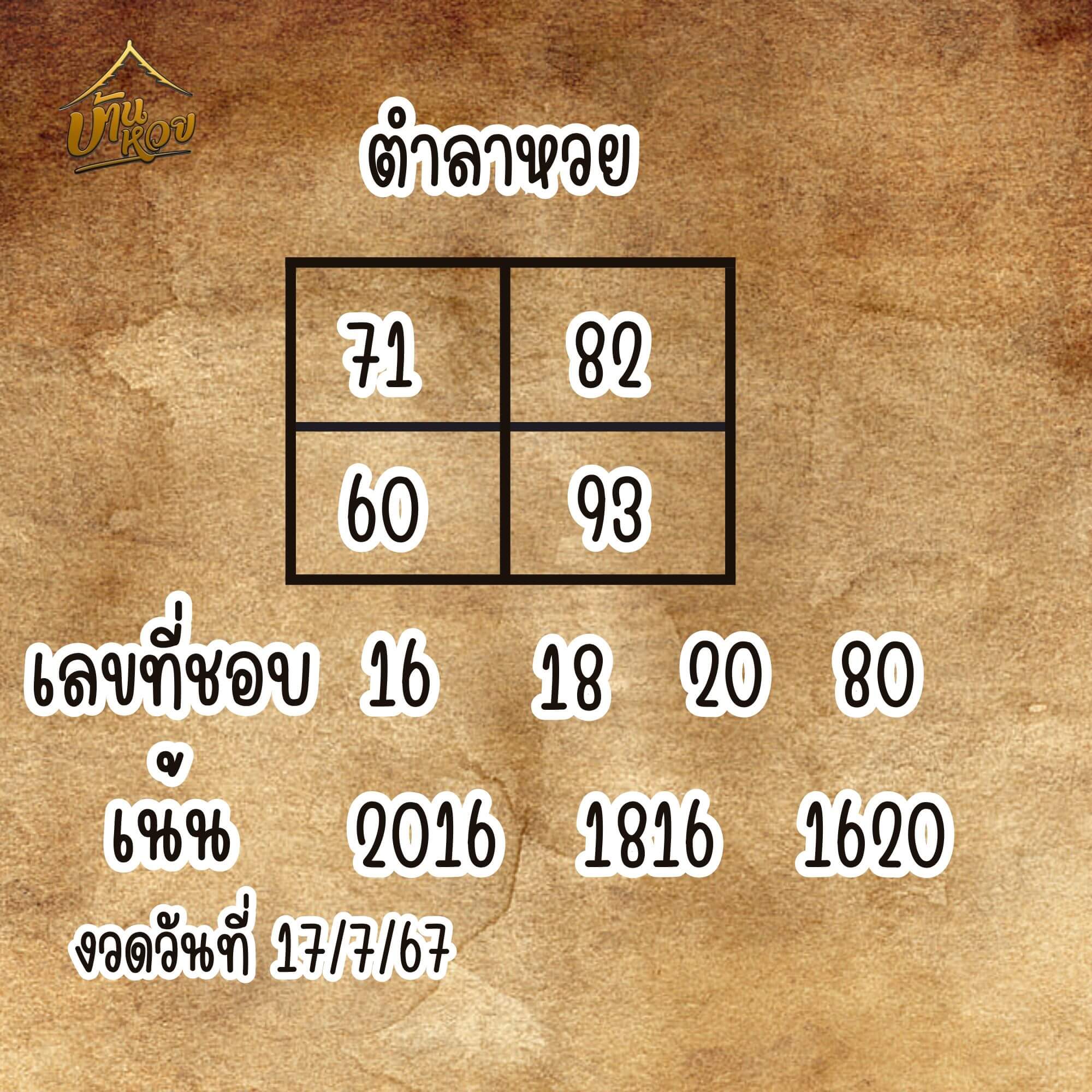 หวยลาว 17-7-67 ชุด3