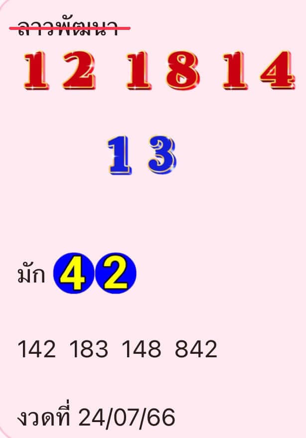 หวยลาว 24-7-67 ชุด3