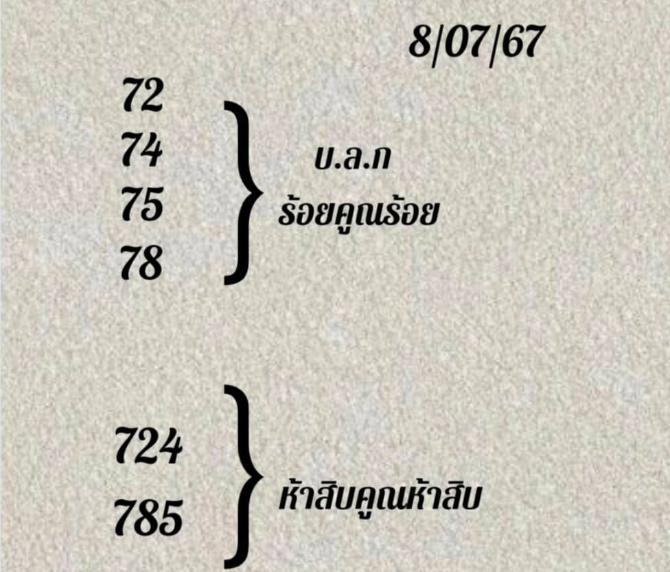 หวยลาว 8-7-67 ชุด8