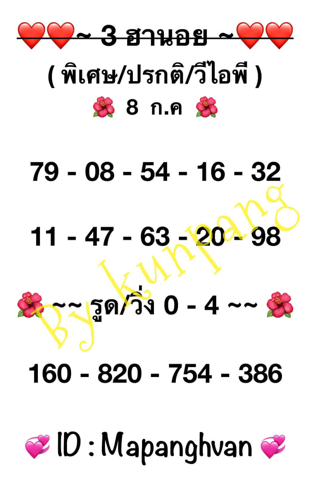 หวยฮานอย 8-7-67 ชุด3