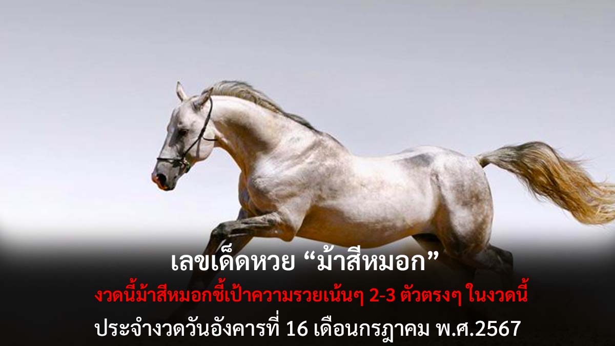 เลขเด็ด หวยม้าสีหมอก 16 7 67