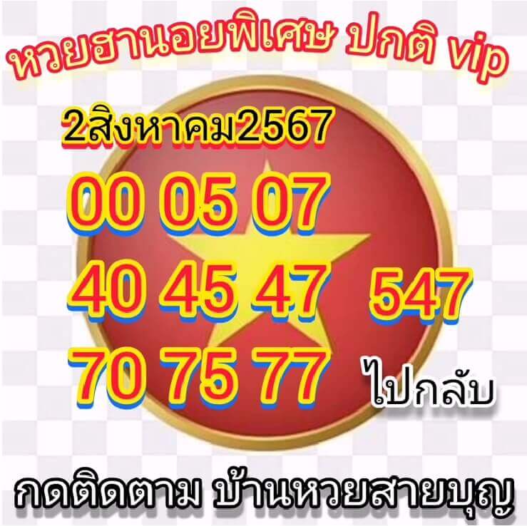 หวยฮานอย 2-8-67 ชุด4