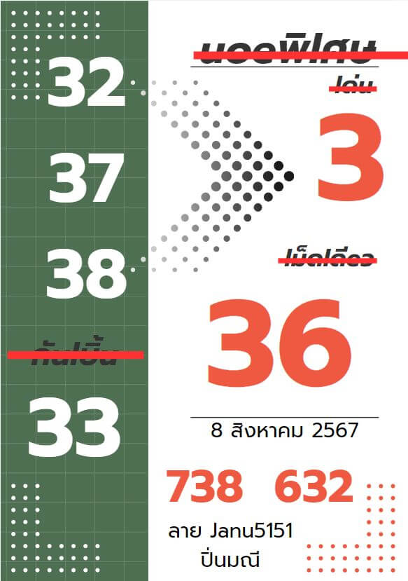 หวยฮานอย 8-8-67 ชุด3
