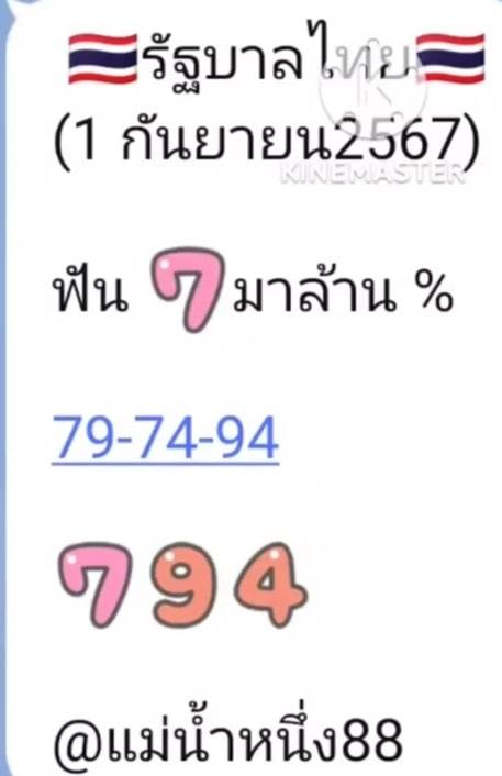 เลขเด็ดแม่น้ำหนึ่ง