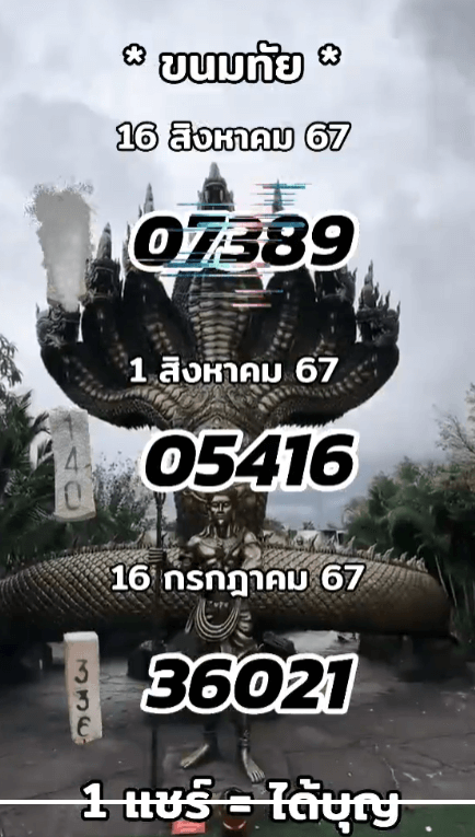 เลขเด็ดเข้าทุก งวด 16 สิงหาคม 2567