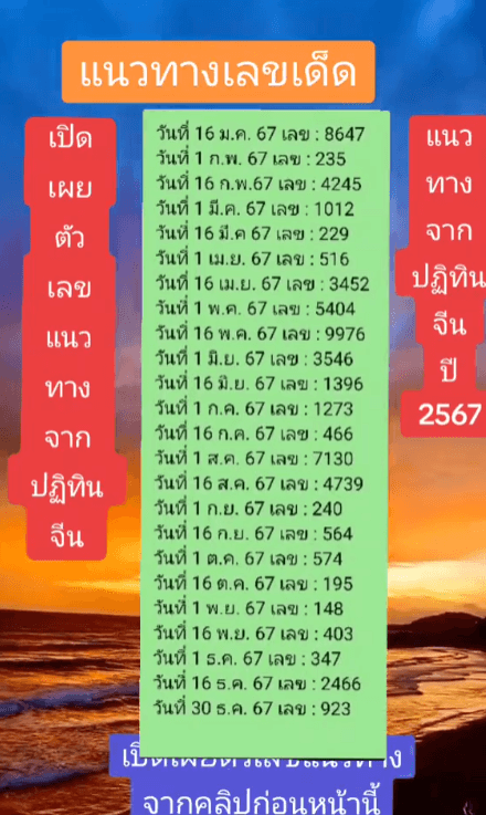 แนวทางเลขเด็ดงวด 16 สิงหาคม 2567