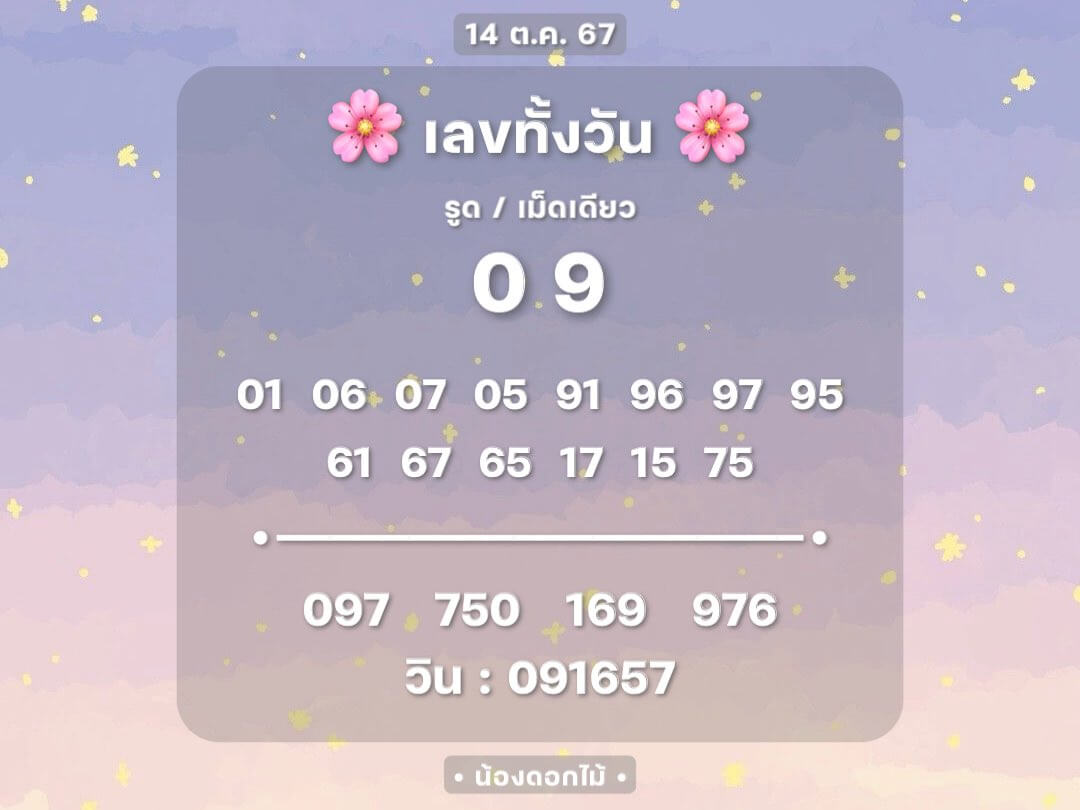 หวยฮานอย 14-10-67 ชุด2