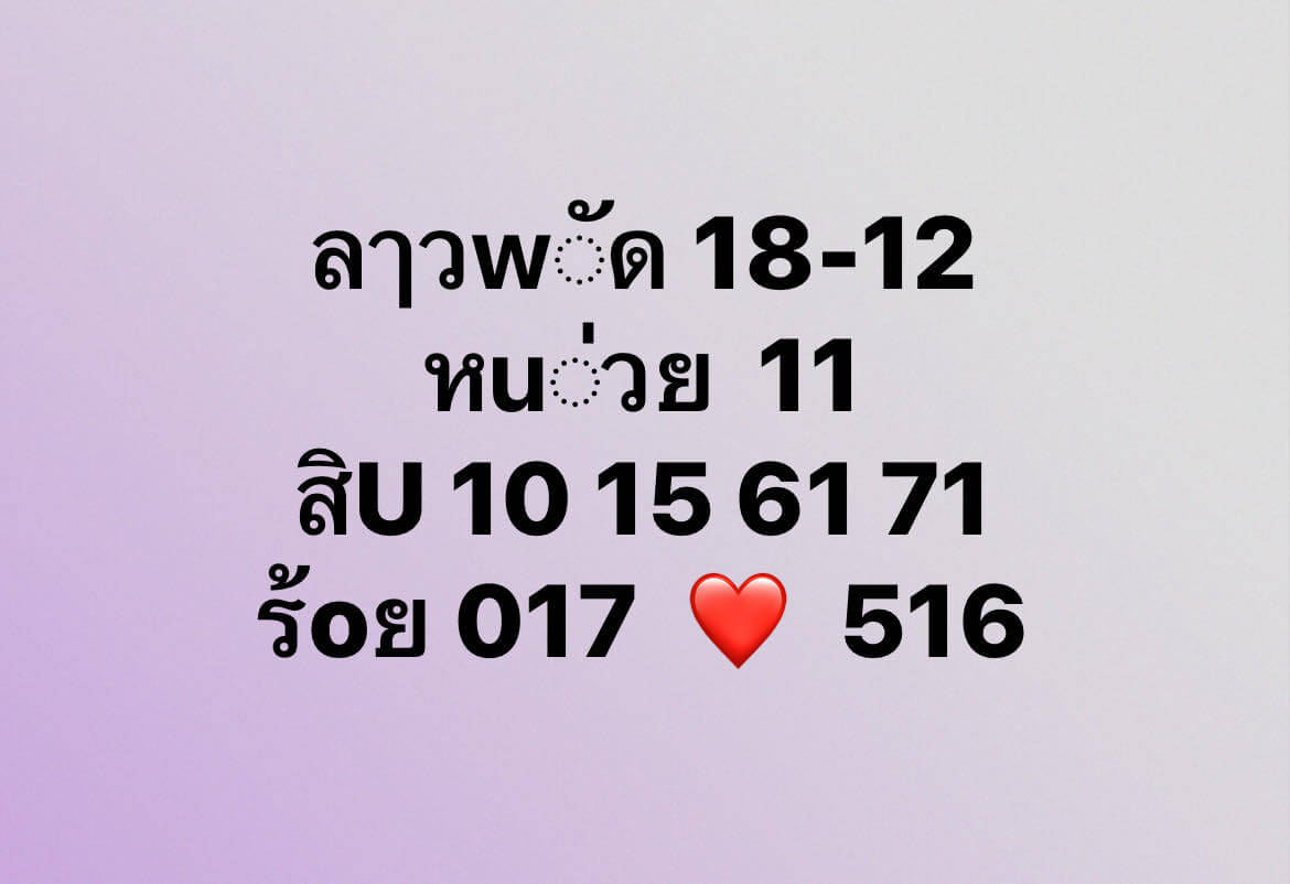 หวยลาว 18-12-67 ชุด6