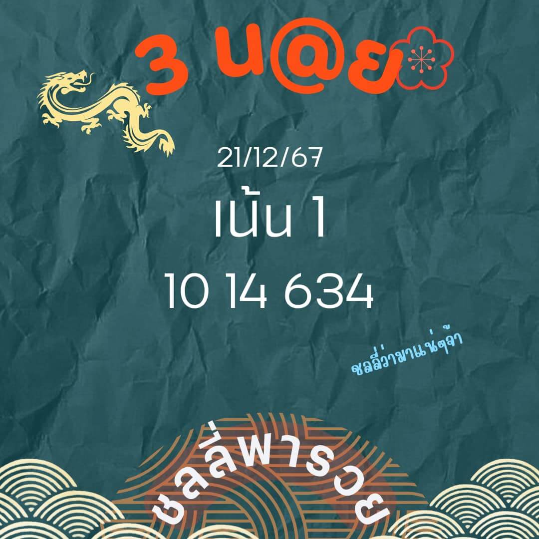 หวยฮานอย 21-12-67 ชุด7