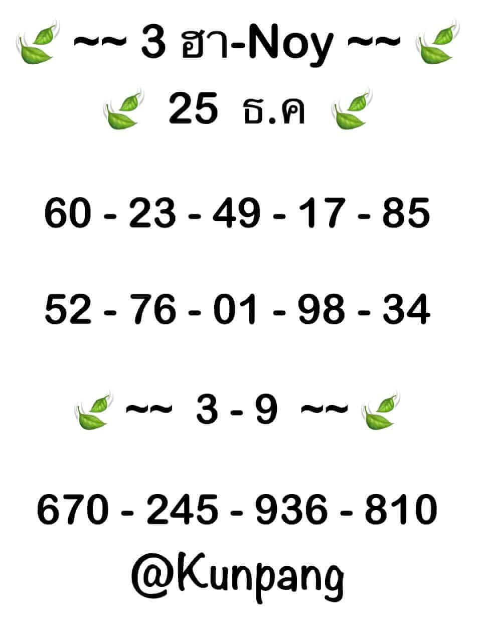 หวยฮานอย 25-12-67 ชุด6