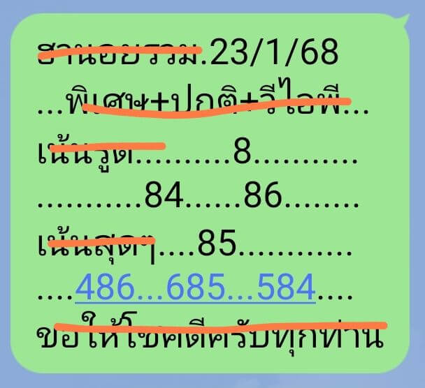 หวยฮานอย 23-1-68 ชุด1