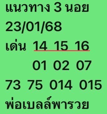 หวยฮานอย 23-1-68 ชุด6