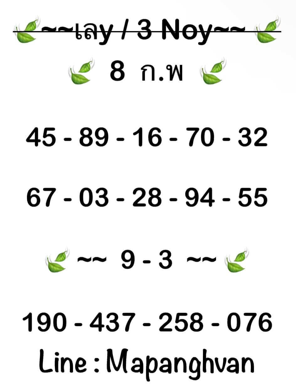 หวยฮานอย 8-2-68 ชุด8