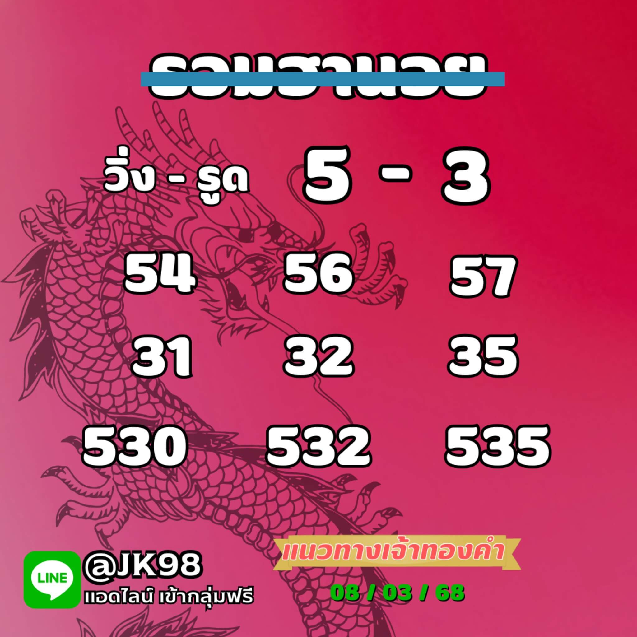 หวยฮานอย 8-3-68 ชุด4