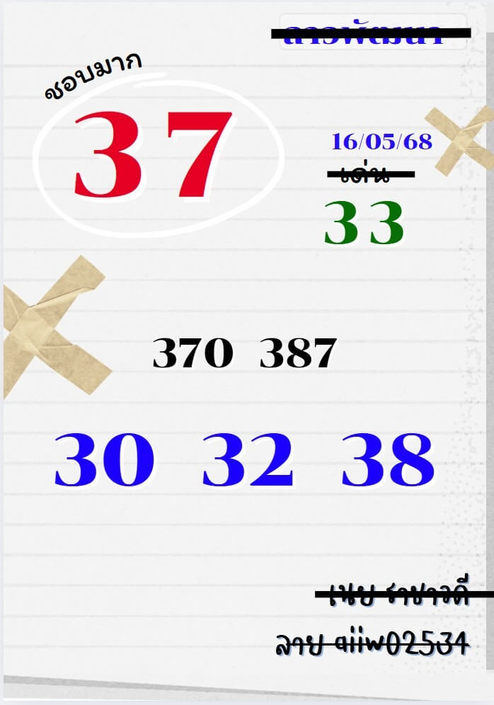 หวยลาว 16-5-68 ชุด8