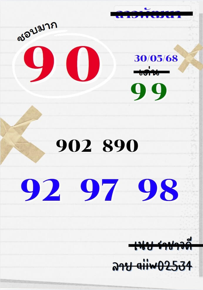 หวยลาว 30-5-68 ชุด9