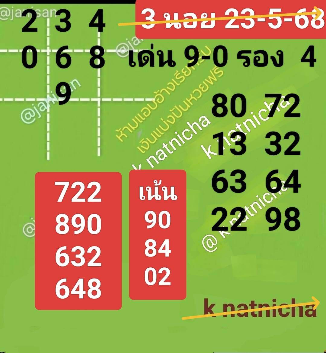 หวยฮานอย 23-5-68 ชุด8