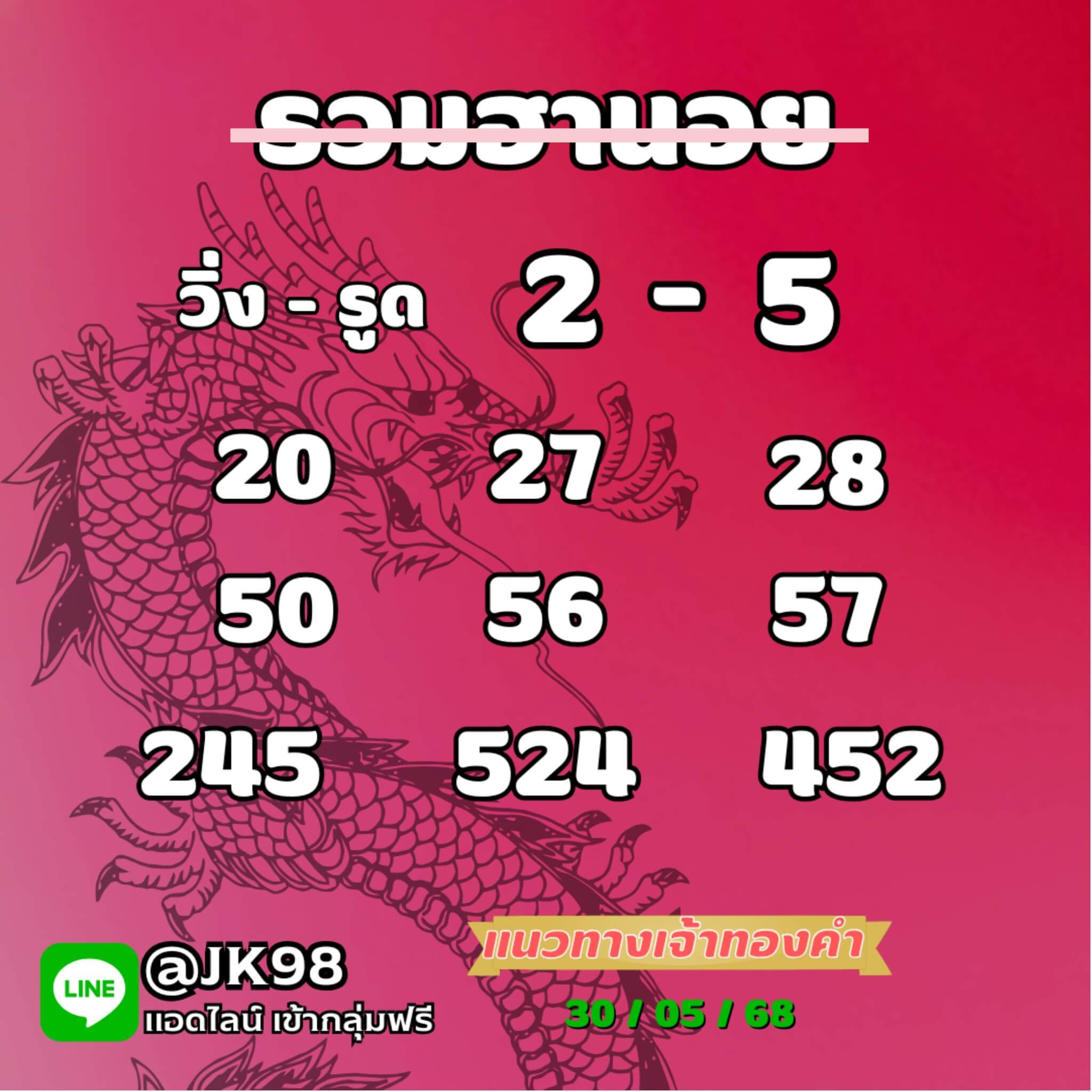 หวยฮานอย 30-5-68 ชุด6