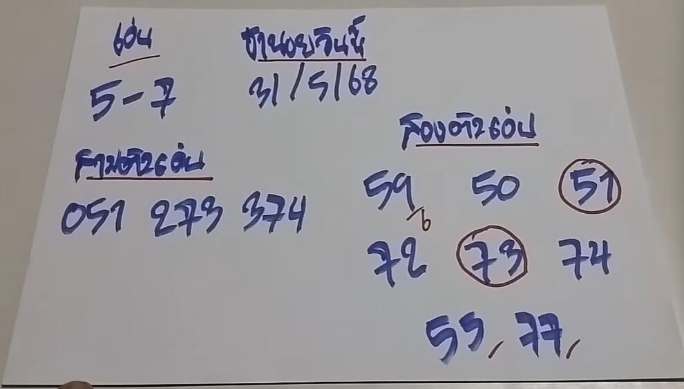 หวยฮานอย 31-5-68 ชุด4