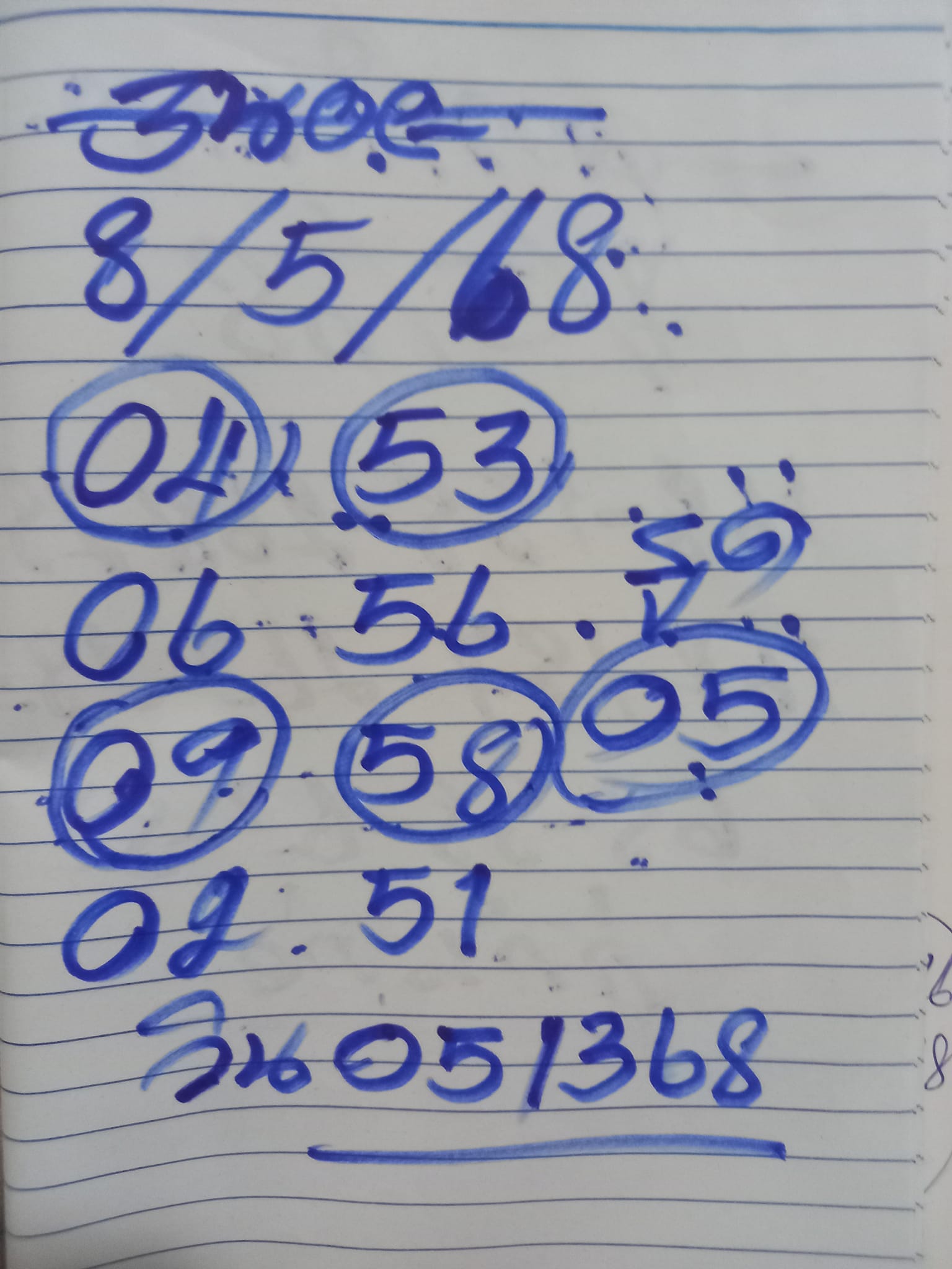 หวยฮานอย 8-5-68 ชุด1