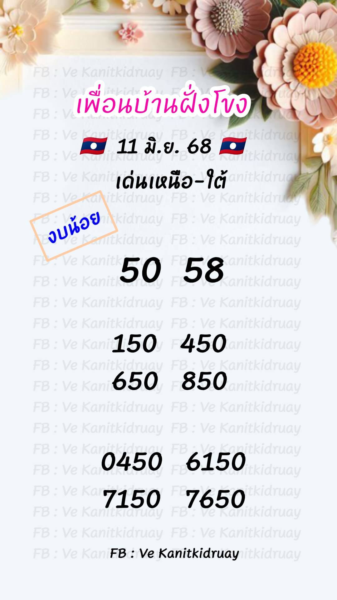 หวยลาว 11-6-68 ชุด10