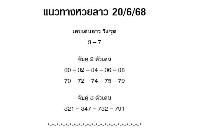 หวยลาว 18-6-68 ชุด8