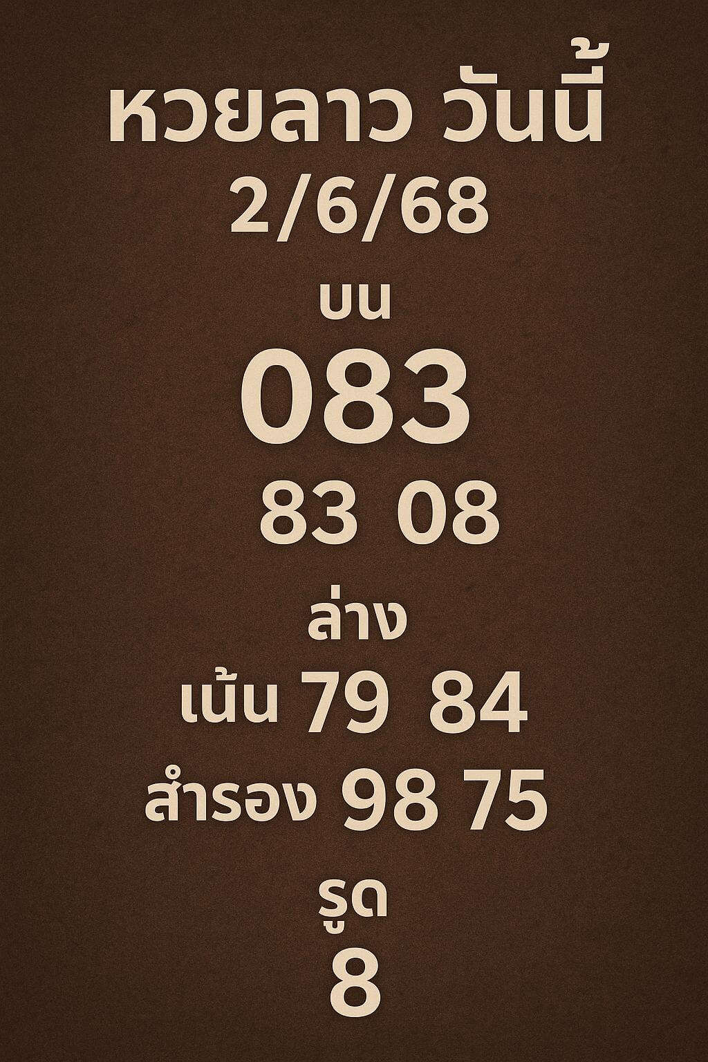 หวยลาว 2-6-68 ชุด10