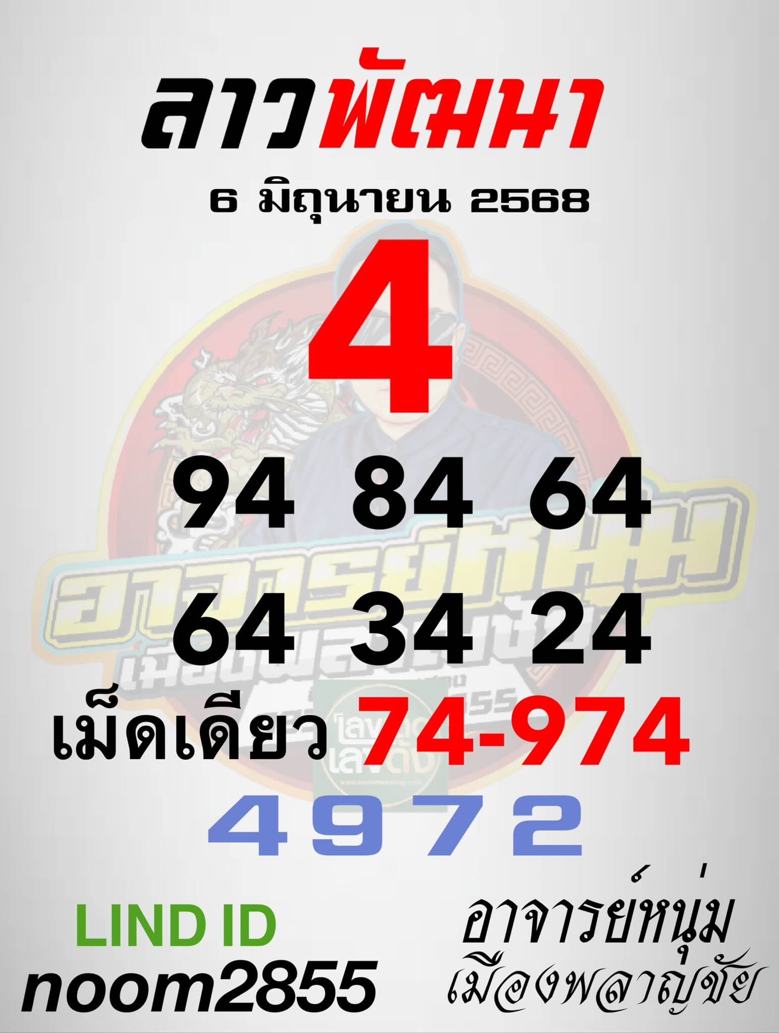 หวยลาว 6-6-68 ชุด4