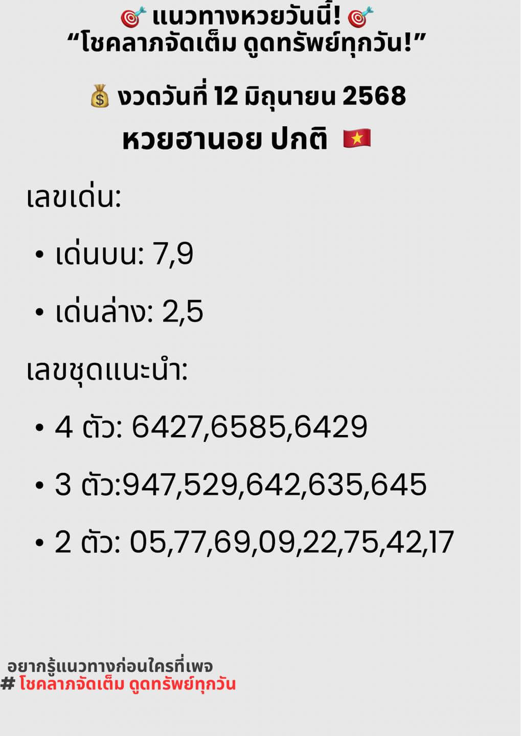 หวยฮานอย 12-6-68 ชุด8