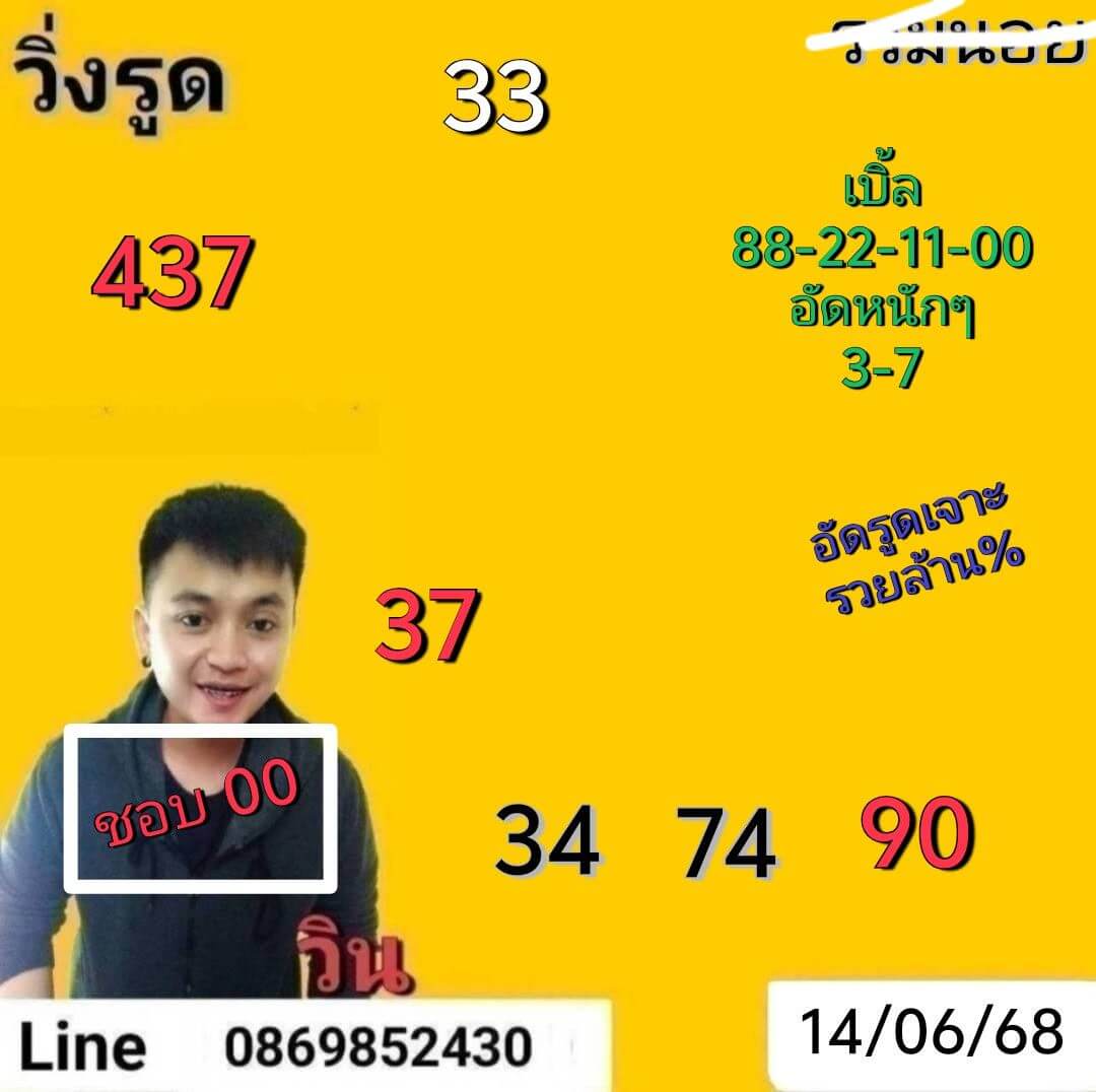 หวยฮานอย 14-6-68 ชุด8