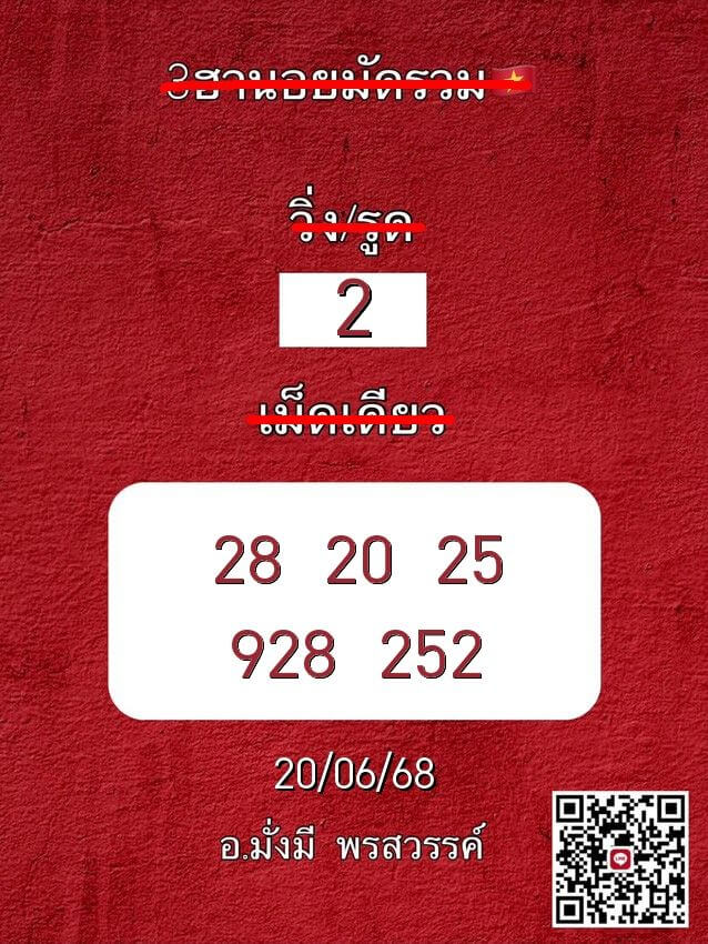 หวยฮานอย 19-6-68 ชุด2