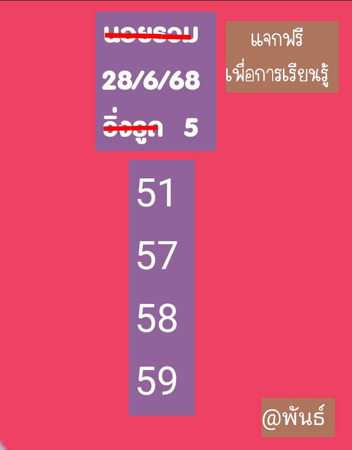 หวยฮานอย 28-6-68 ชุด3