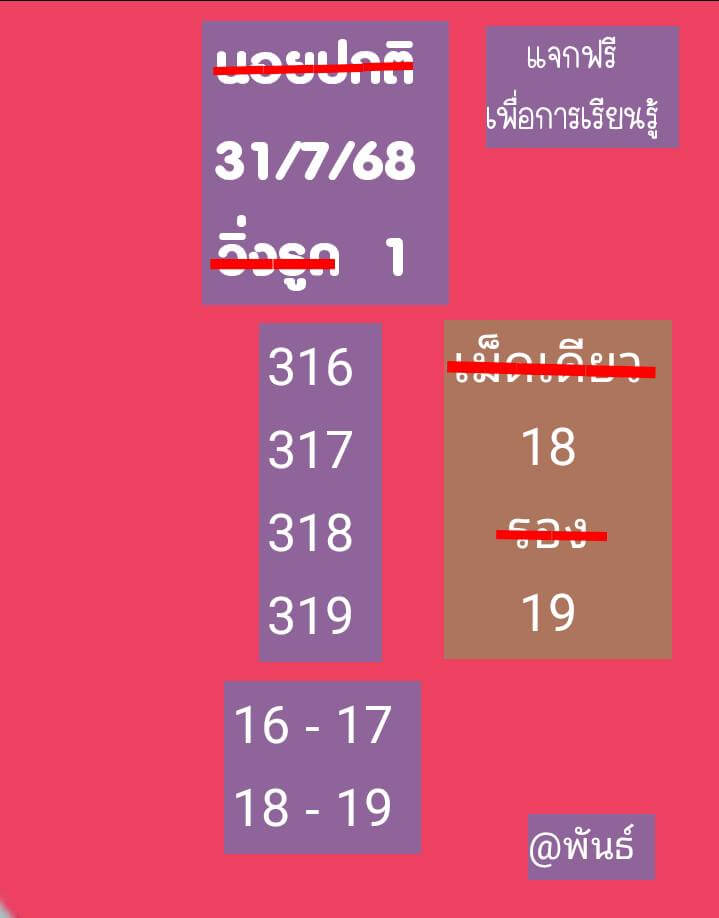 หวยฮานอย 31-7-68 ชุด5