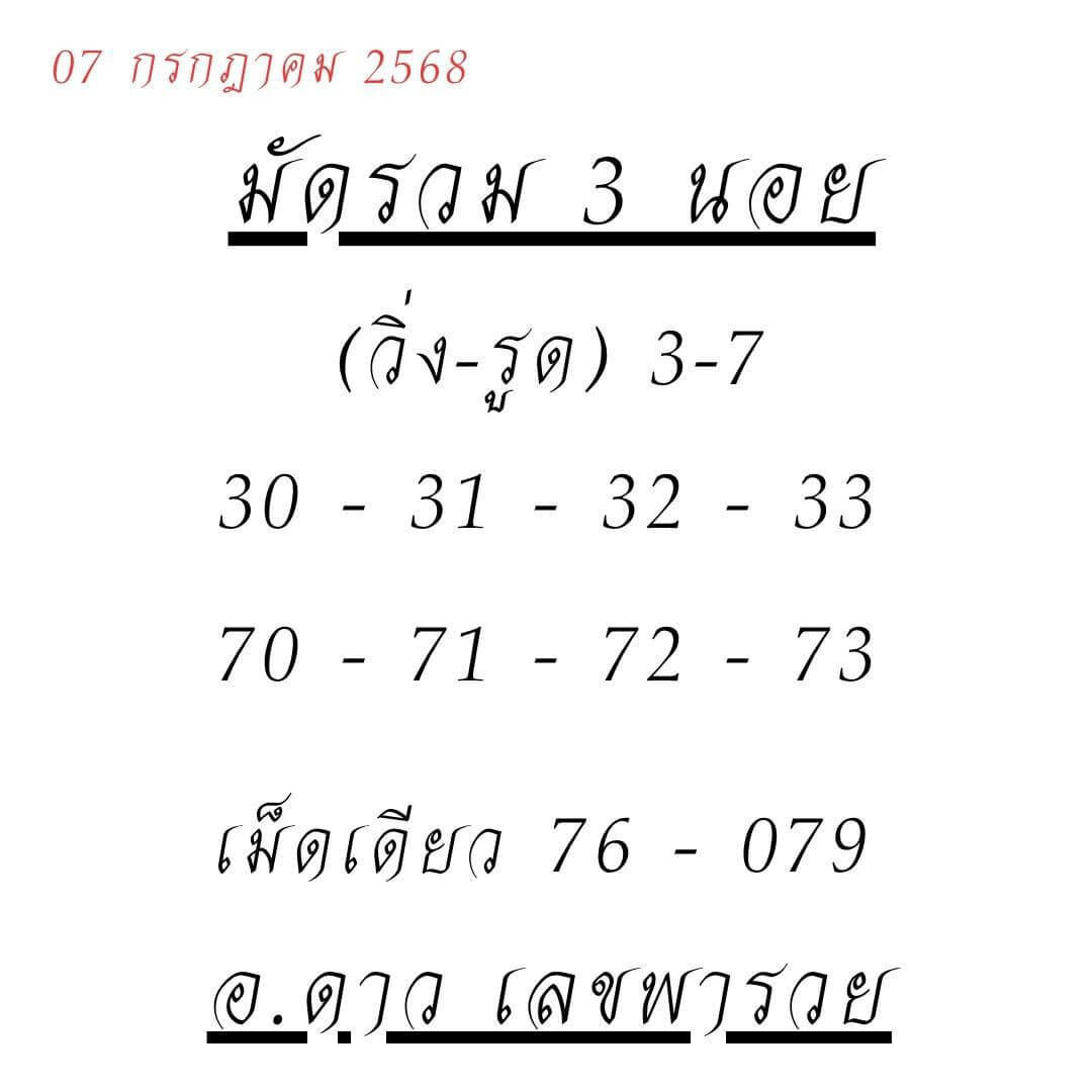 หวยฮานอย 7-7-68 ชุด10