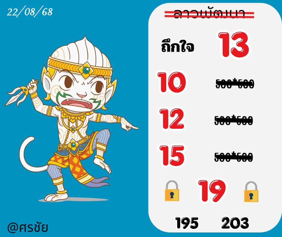 หวยลาว 22-8-68 ชุด9
