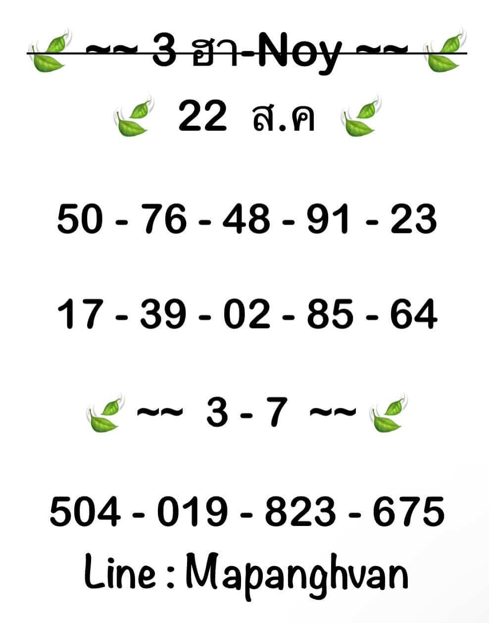 หวยฮานอย 22 8 68 ชุด7