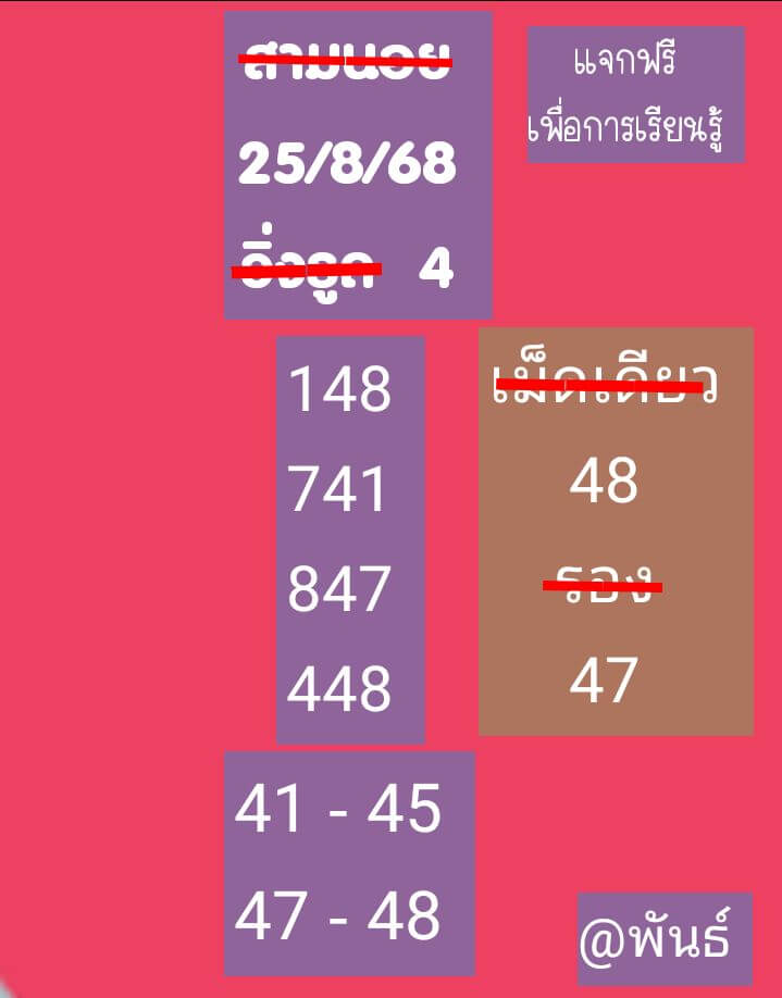 หวยฮานอย 25-8-68 ชุด2