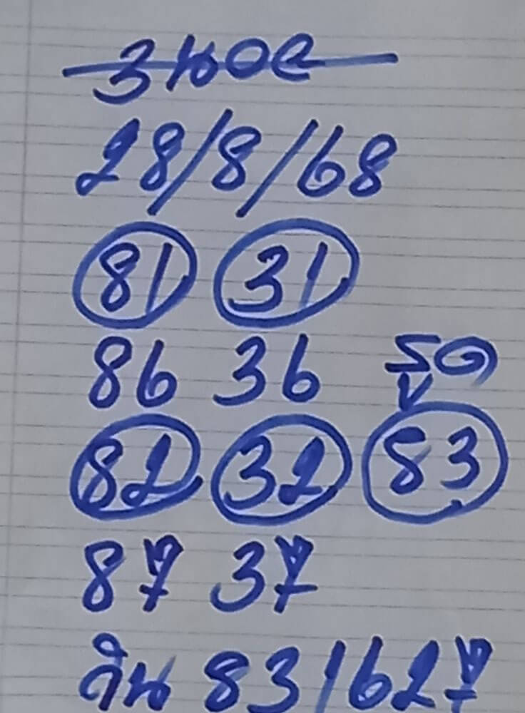 หวยฮานอย 28-8-68 ชุด8
